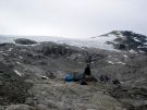 Jarosaw Prugar na biwaku poniej lodowca Jostedal